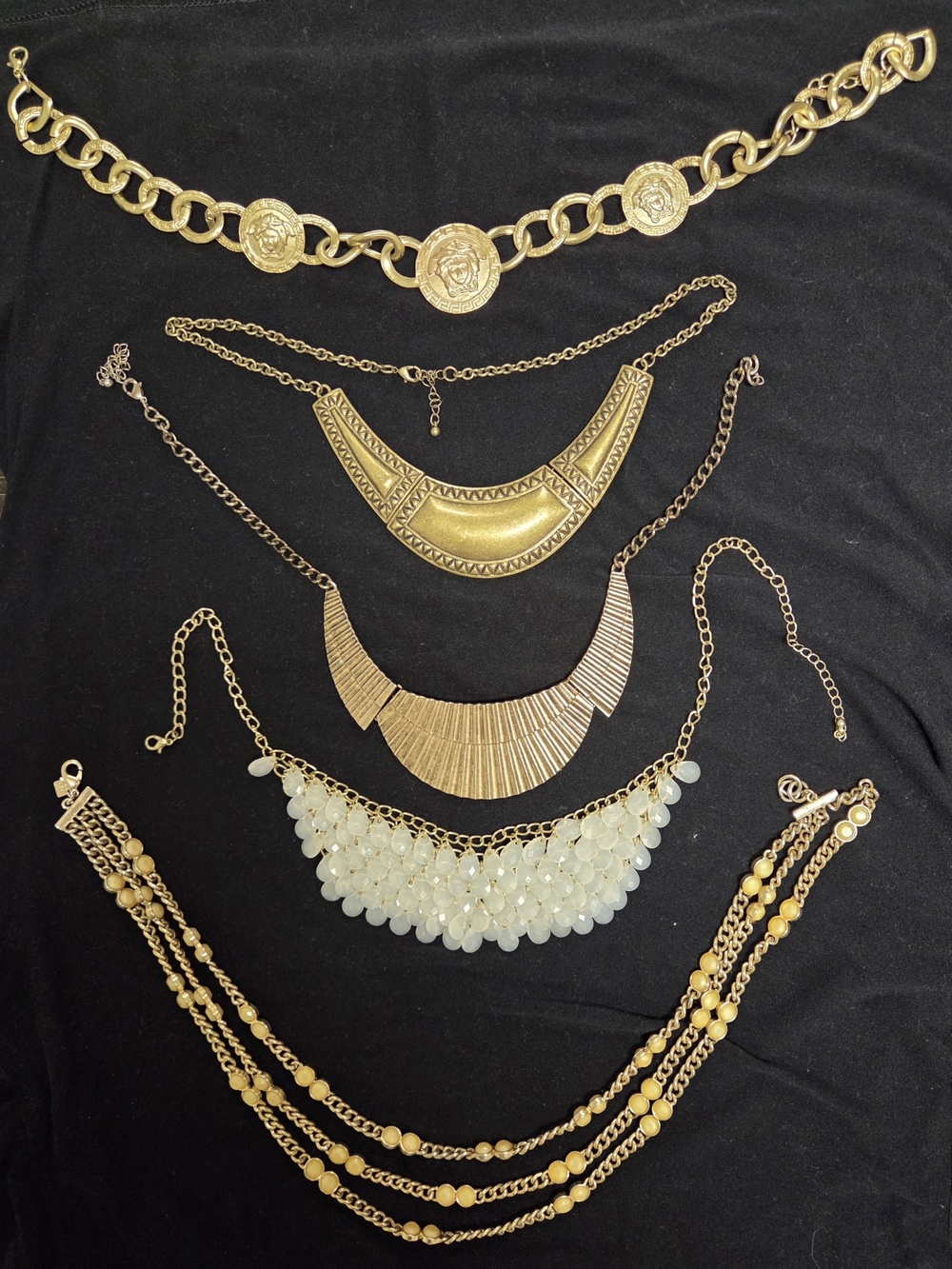 Gold-Tone Multi-Layer Women’s Necklace Set - Versatile Statement Pieces
